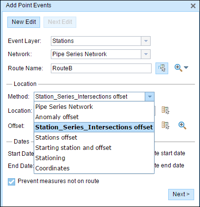 Choosing the intersection offset method